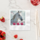 馬エレガントポートレート 縁ありカクテルナプキン (インサイチュ)