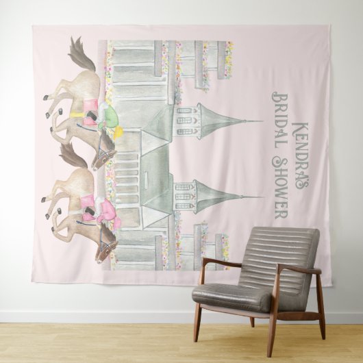 馬エレガントレースのダービーパーティー写真の背景 タペストリー (インサイチュ(横))