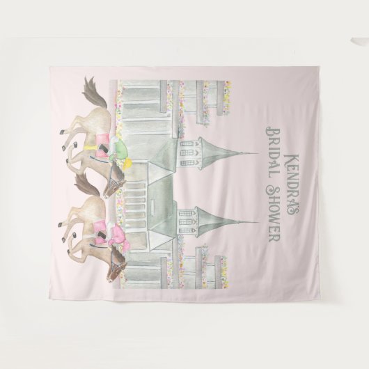 馬エレガントレースのダービーパーティー写真の背景 タペストリー (正面(横))