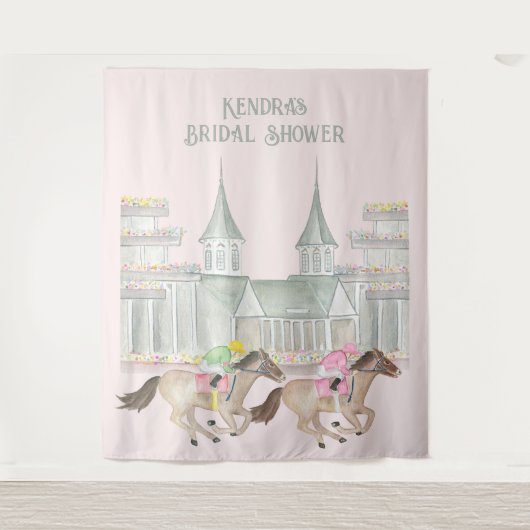 馬エレガントレースのダービーパーティー写真の背景 タペストリー (正面)