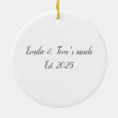 馬エレガント乗馬馬 セラミックオーナメント (裏面)