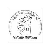 馬エレガント本の図書館から ラバースタンプ (インプリント)