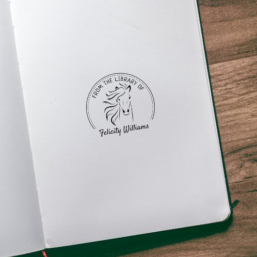 馬エレガント本の図書館から ラバースタンプ