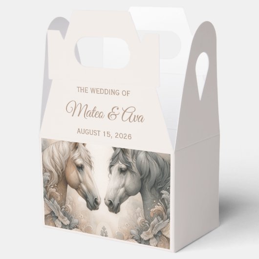 馬エレガント結婚式の引き出物箱 フェイバーボックス (オープン)
