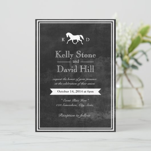 馬エレガント結婚式招待状 招待状 (スタンド正面)