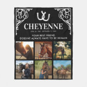 馬エレガント記念写真コラージュ フリースブランケット (正面)