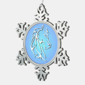 馬エレガント頭オーナメント スノーフレークピューターオーナメント (右)