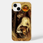 馬オレンジのアガテムモノグラム付きアラブのテント Case-Mate iPhoneケース (裏面)