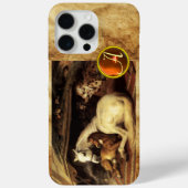 馬オレンジのアガテムモノグラム付きアラブのテント Case-Mate iPhoneケース (裏面)