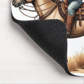 馬カウボーイに乗ってハウディイースターバニー マウスパッド (コーナー)