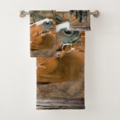 馬カウボーイハットウェスタンワゴンホイールヒマワリ バスタオルセット (インサイチュ)