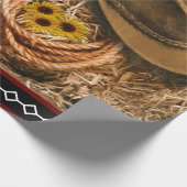 馬カウボーイハットラッソー西パターン ラッピングペーパー (角)