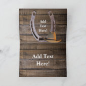 馬カウボーイブーツワゴンホイールヒマワリ西 サンキューカード (内部)