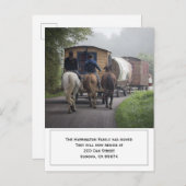 馬カスタムの移動にキャラバンライダーの写真 案内ポストカード (正面/裏面)