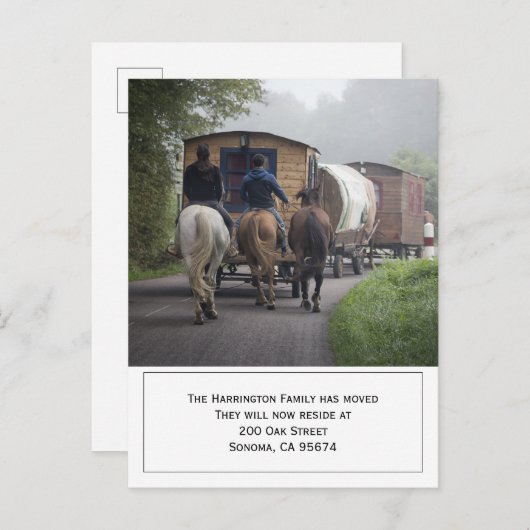 馬カスタムの移動にキャラバンライダーの写真 案内ポストカード (正面/裏面)