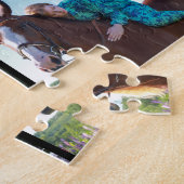 馬カスタムの4写真コラージブラック ジグソーパズル (側面)