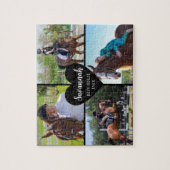 馬カスタムの4写真コラージブラック ジグソーパズル (縦)