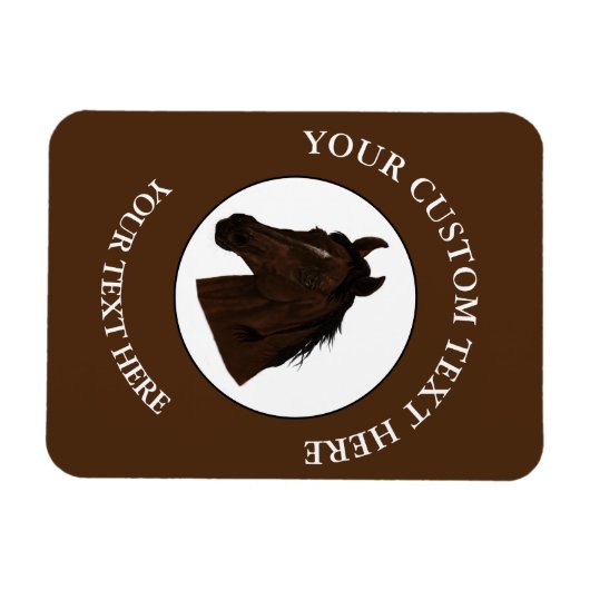 馬カスタム文字クラシックアイコンのロゴ写真 マグネット (横)