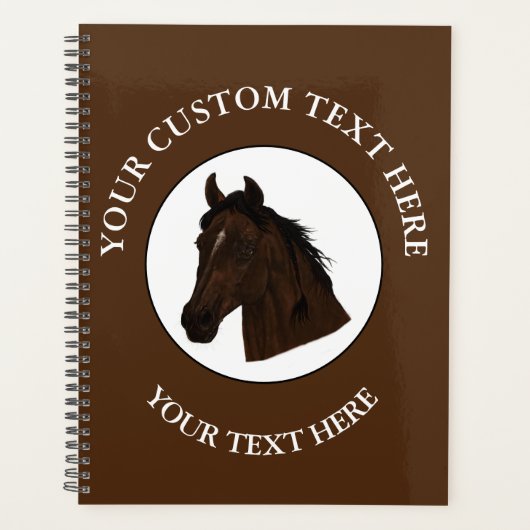 馬カスタム文字クラシックアイコンのロゴ プランナー手帳 (正面)