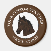 馬カスタム文字クラシックアイコンのロゴ マグネット (正面)