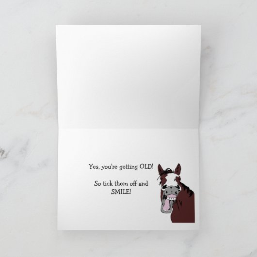 馬カスタム漫画で30歳の誕生日ユーモア カード (内部)