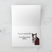 馬カスタム漫画で40歳の誕生日ユーモア カード (内部)