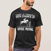 馬カッコいい乗女男性へ乗馬馬馬馬 Tシャツ (正面)