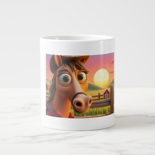 馬カップ ジャンボコーヒーマグカップ (正面)