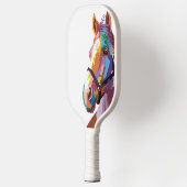 馬カラフルのポップ・アートの技 ピックルボールラケット (左)