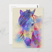 馬カラフルの芸術的デザイン ポストカード (正面/裏面)