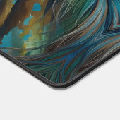 馬カラフルをティール（緑がかった色）青緑色の茶色に デスクマット (コーナー)