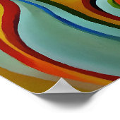 馬カラフル抽象芸術芸術 ポスター (角)