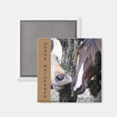 馬キスをする馬小声 マグネット (正面/裏面)