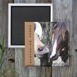 馬キスをする馬小声 マグネット