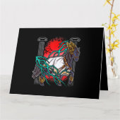 馬ギリシャ神話ゼウス古代の神々ライトニウマ科のー カード (黄色い花)