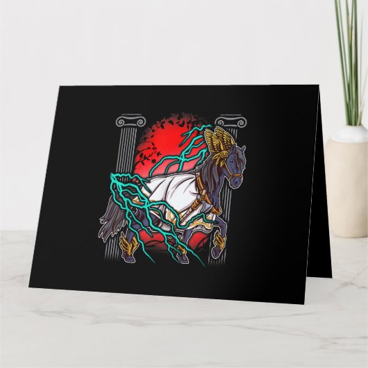 馬ギリシャ神話ゼウス古代の神々ライトニウマ科のー カード (正面)