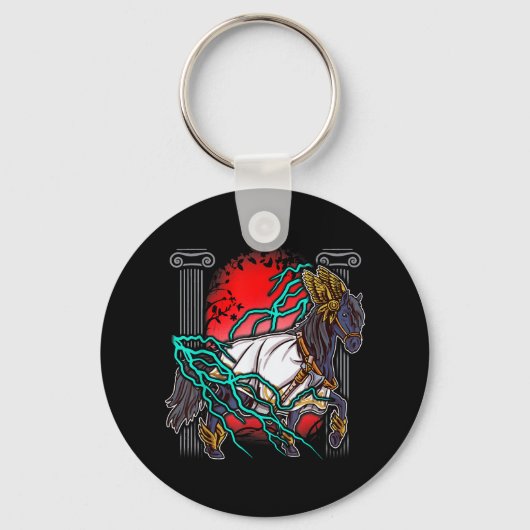 馬ギリシャ神話ゼウス古代の神々ライトニウマ科のー キーホルダー (正面)