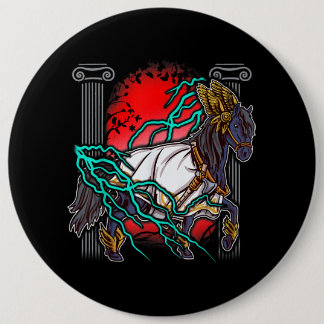 馬ギリシャ神話ゼウス古代の神々ライトニウマ科のー 缶バッジ