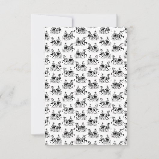 馬クラシック車の色を持つカスタム女性 サンキューカード (正面)