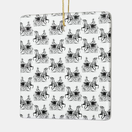 馬クラシック車の色を持つカスタム女性 セラミックオーナメント (左)