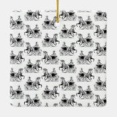 馬クラシック車の色を持つカスタム女性 セラミックオーナメント (裏面)