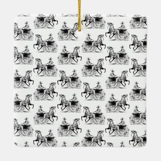 馬クラシック車の色を持つカスタム女性 セラミックオーナメント (裏面)