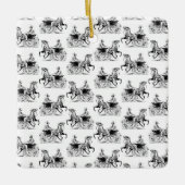 馬クラシック車の色を持つカスタム女性 セラミックオーナメント (正面)