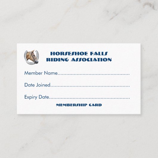 馬クラブか団体会員 名刺 (正面)