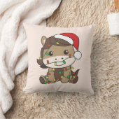 馬クリスマスウィンターアニマルズホリデーウマ クッション (ブランケット)