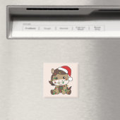 馬クリスマスウィンターアニマルズホリデーウマ マグネット (インサイチュ (食洗機))