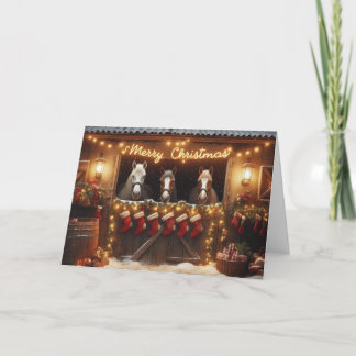 馬クリスマスグリーティングカード。 シーズンカード