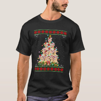 馬クリスマスツリーのライトクリスマスセーター醜いChri Tシャツ