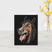 馬クール馬に乗る舌の馬を示す馬 カード (黄色い花)