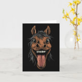 馬クール馬に乗る舌の馬を示す馬 カード (黄色い花)